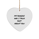 Borzoi Dog Gifts for Men Funny Heart Ornament from Family - Image 1